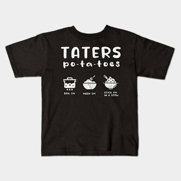 Taters Po-ta-toes Kids T-Shirt by c o m e t™